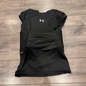 Under Armour Padded Compression Shirt Football Protective Hex Black Large